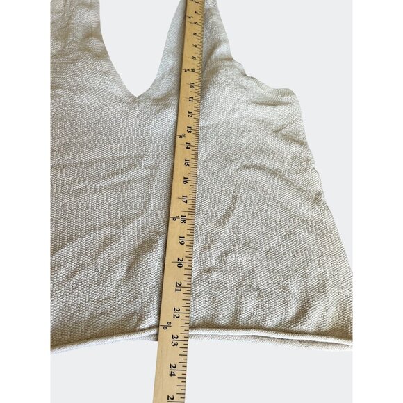 Free People Beach Keiran Sweater Knit Tank Top Beige Summer Style Womens Small - Picture 8 of 14